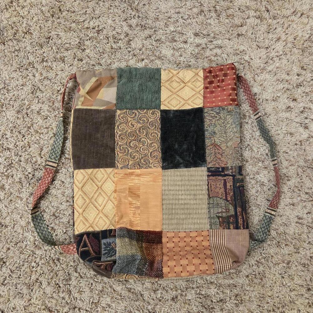Heirloom Textiles Patchwork Drawstring Shoulder Bag